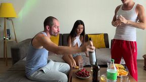 Two guys and a girl fuck wildly in various positions at a house party – 3 83 Views – Pornmood