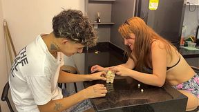 KathyJay My milf with a very big ass makes a bet with me and I cheat to fuck her good – american hot mom – PornMood