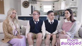 Katie Morgan & Shay Sights take turns pleasuring stepson’s sinful urges with their MILF big tits and stepmom skills – sexy hot step mom porn – PornMood