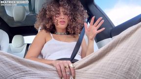 Curly Milf Teases In The Car – american hot mom – PornMood