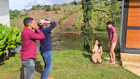 – Caught: Fucked Ranch Owner′s girlfriend by BF & hunk – teen girl porn tube – PornMood