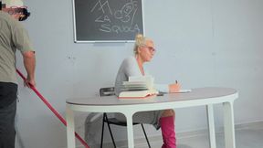 BUSTY Teacher MILF spied in the bathroom gets fucked by the cleaning man – busty anal porn – PornMood